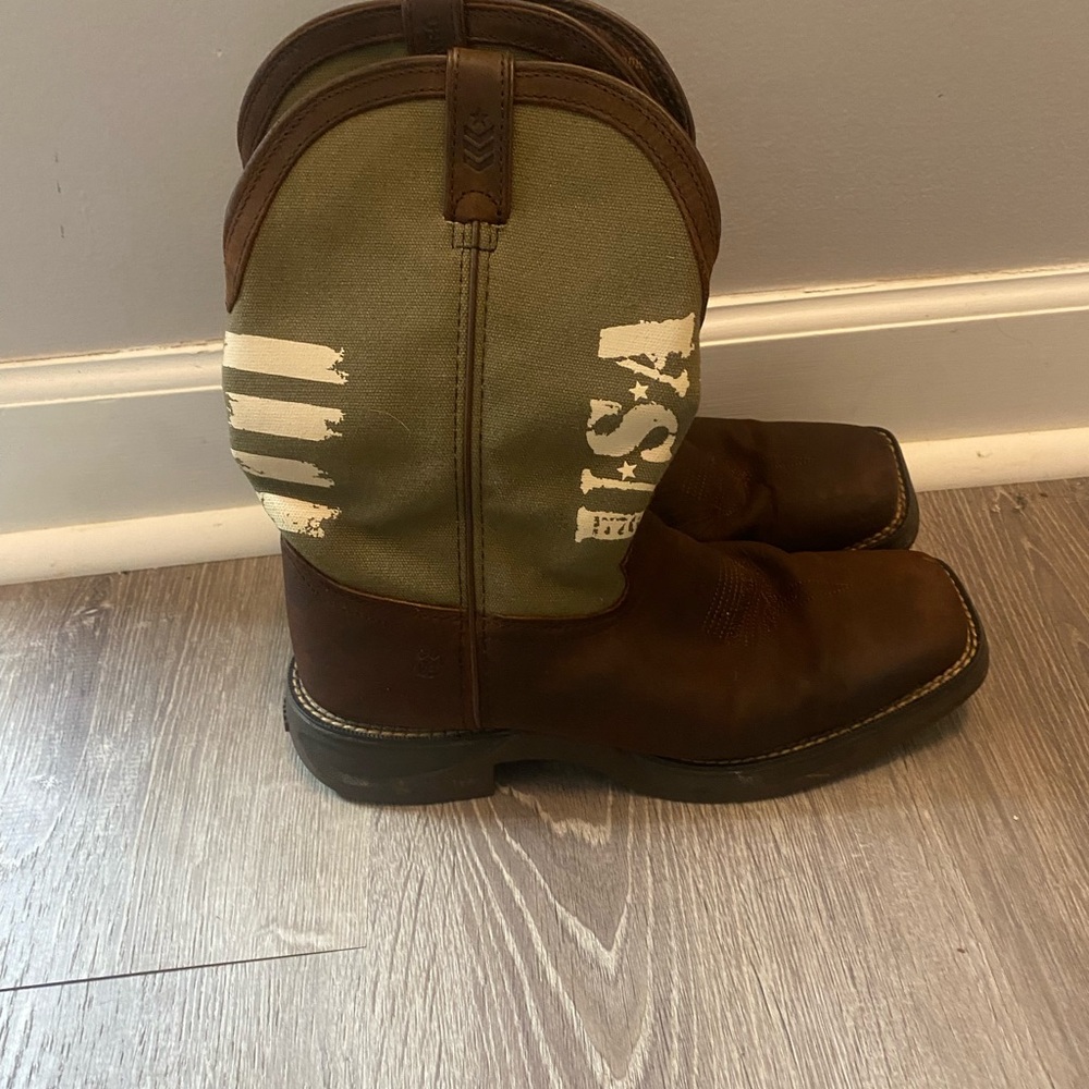 Durango Brown and Army Green Kids' Western Boots
